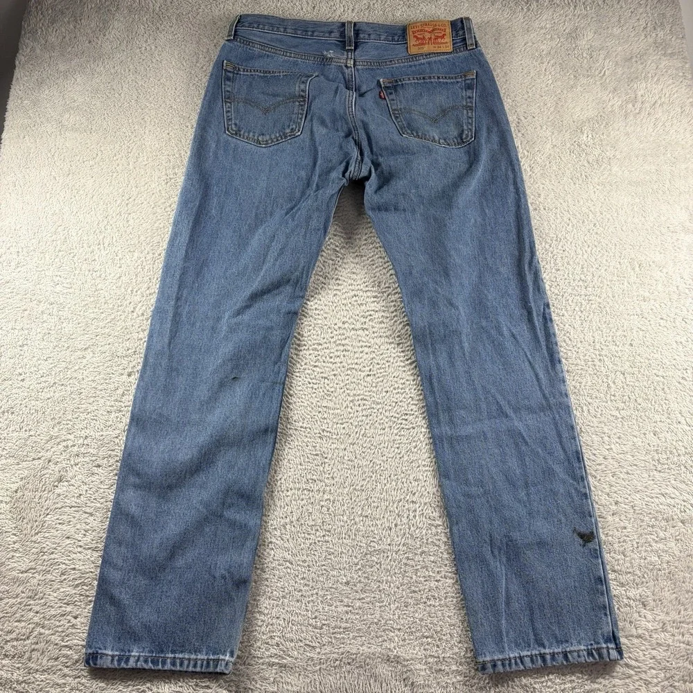 Levi 505 Jeans Mens 34x34 (Fits 33x31) Medium Wash  Distress Fade - Flaw